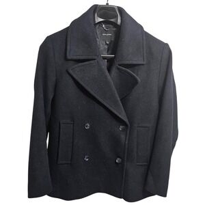 Banana Republic‎ The Perfect Peacoat Dark Navy Wool Blend Jacket Mens Large L
